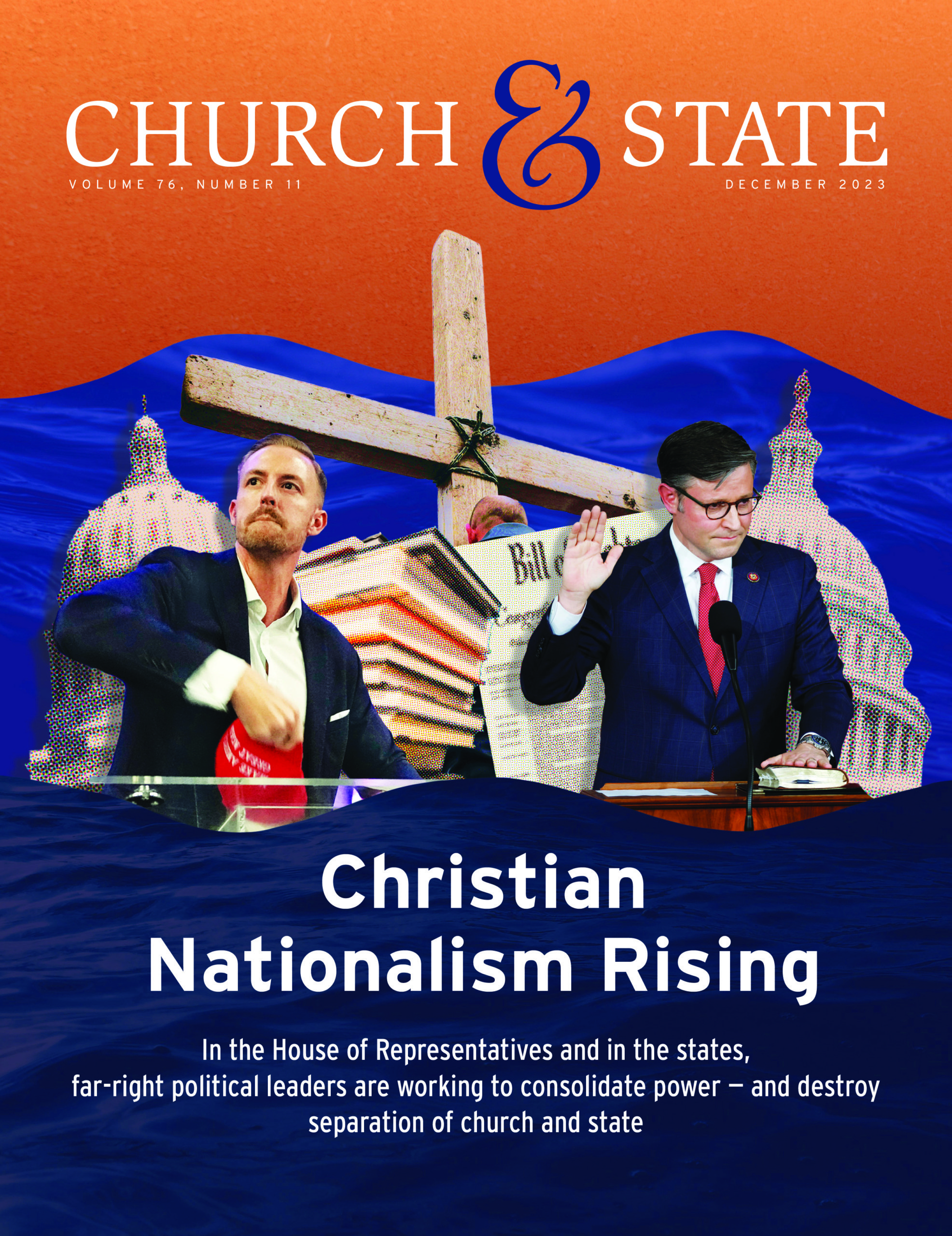 The cover of the December 2023 Church & State and magazine