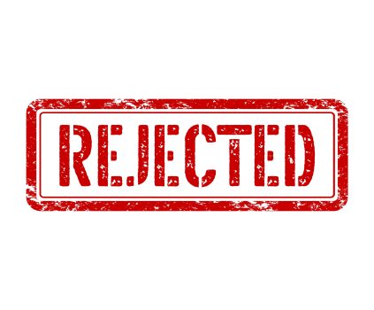 Rejected red stamp, sign. Vector illustration. EPS10