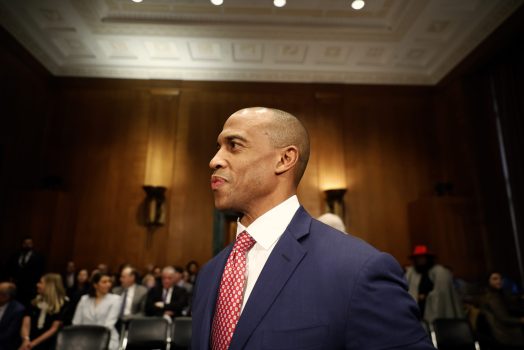 WASHINGTON, DC - JANUARY 16: U.S. President-elect Donald Trump's nominee to be Secretary of Housing and Urban Development Eric Scott Turner arrives to testify at his Senate Banking, Housing, and Urban Affairs confirmation hearing at the Dirksen Senate Office Building on January 16, 2025 in Washington, DC. Turner, a former NFL player, served in the Texas House of Representatives and ran the White House Opportunity and Revitalization Council during Trump’s first term. (Photo by Kevin Dietsch/Getty Images)