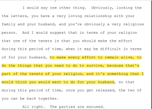 Excerpt of transcript from Paula Paulette Harlow's sentencing
